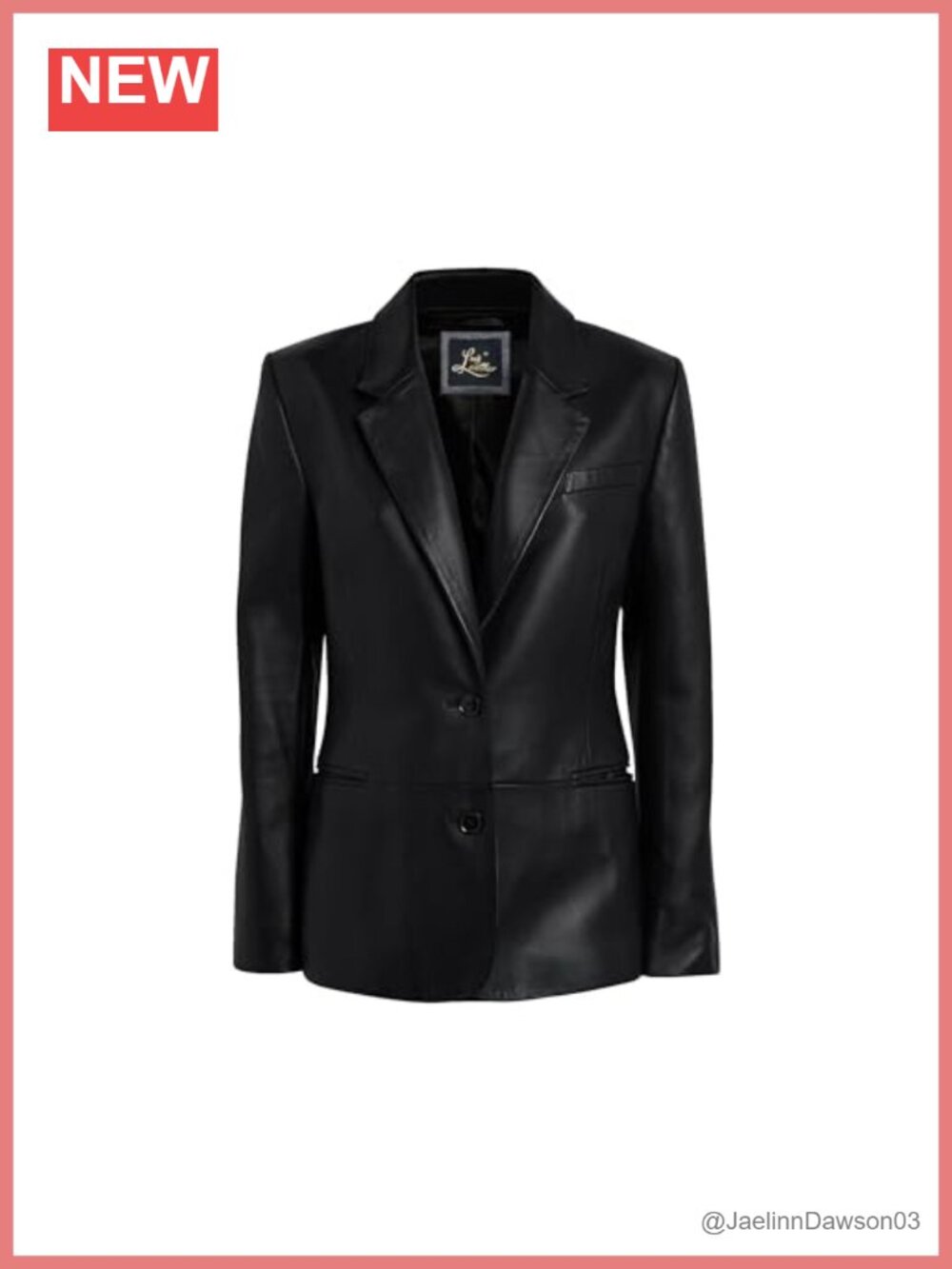 Genuine Lambskin Leather Blazer Women 2-Button Long Sleeve Casual Coat Notch